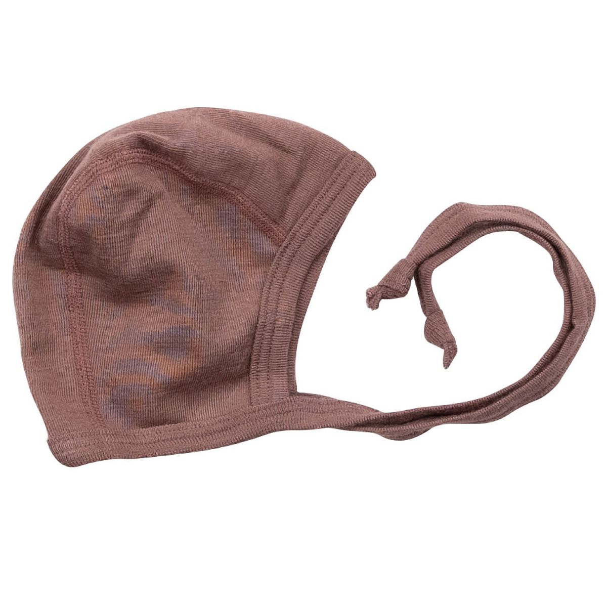 Wolle Seide Babymütze mauve 62 Wolle Seide Babymütze mauve 62