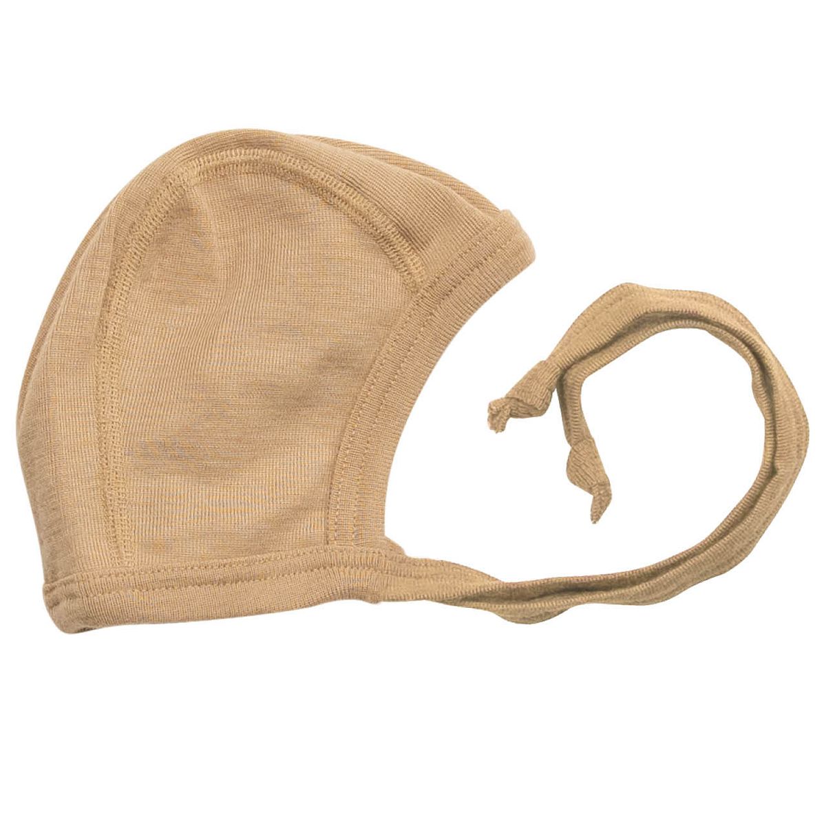 Wolle Seide Babymütze sand-beige 62 Wolle Seide Babymütze sand-beige 62