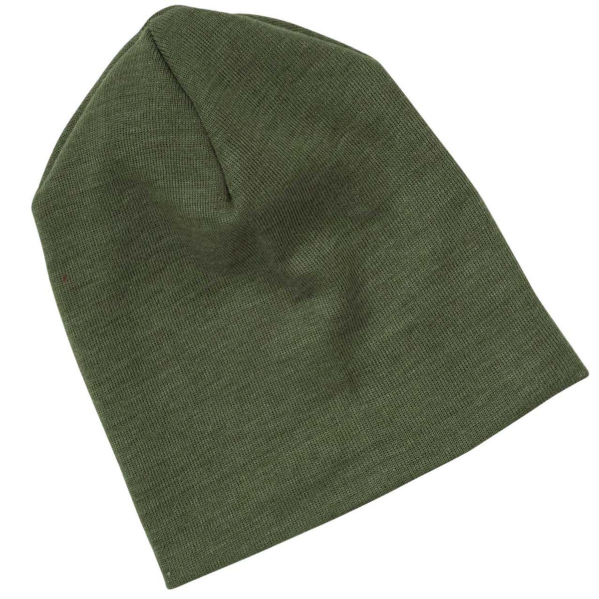 Wolle Seide Beanie oliv-grün 86 Wolle Seide Beanie oliv-grün 86