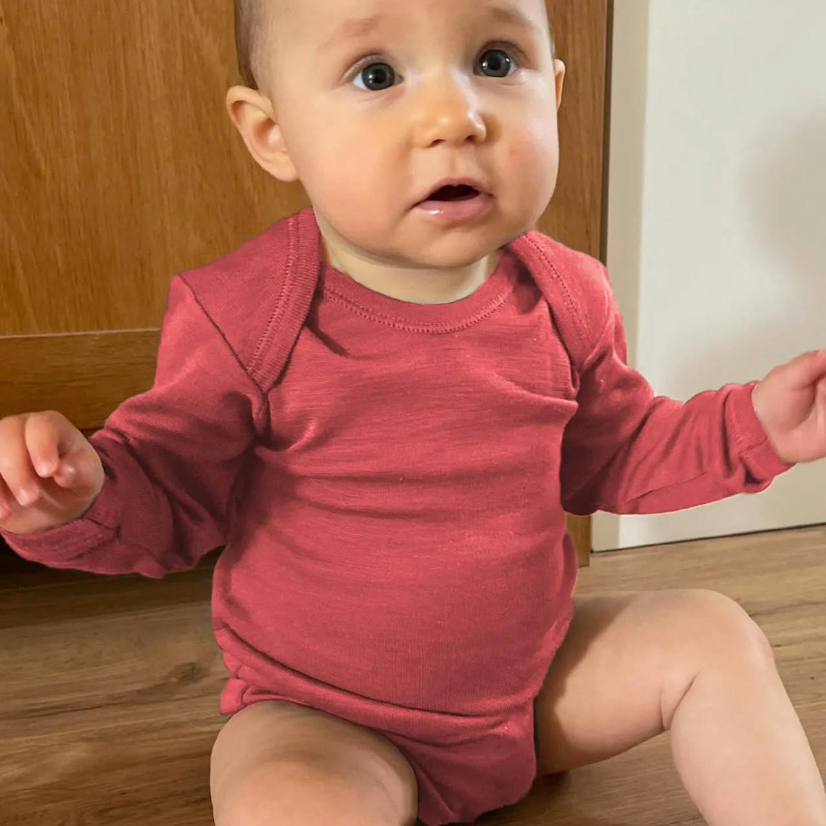 Wolle Seide Body kräftiges altrosa 74/80 Wolle Seide Body kräftiges altrosa 74/80