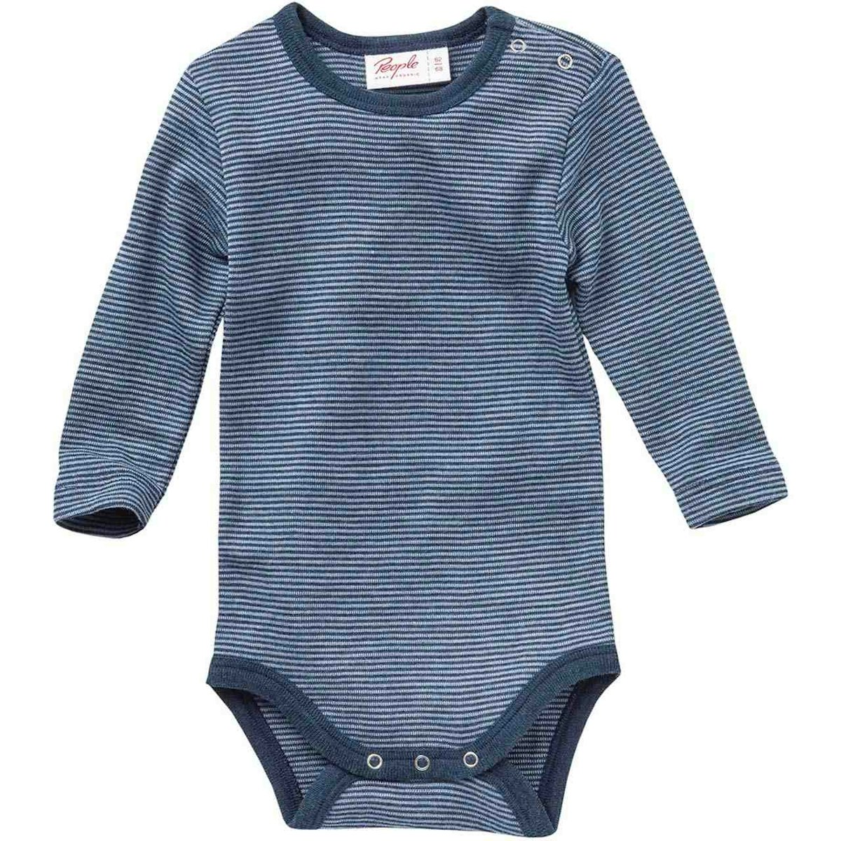 Wolle Seide Body langarm dunkelblau gestreift 98/104 Wolle Seide Body langarm dunkelblau gestreift 98/104