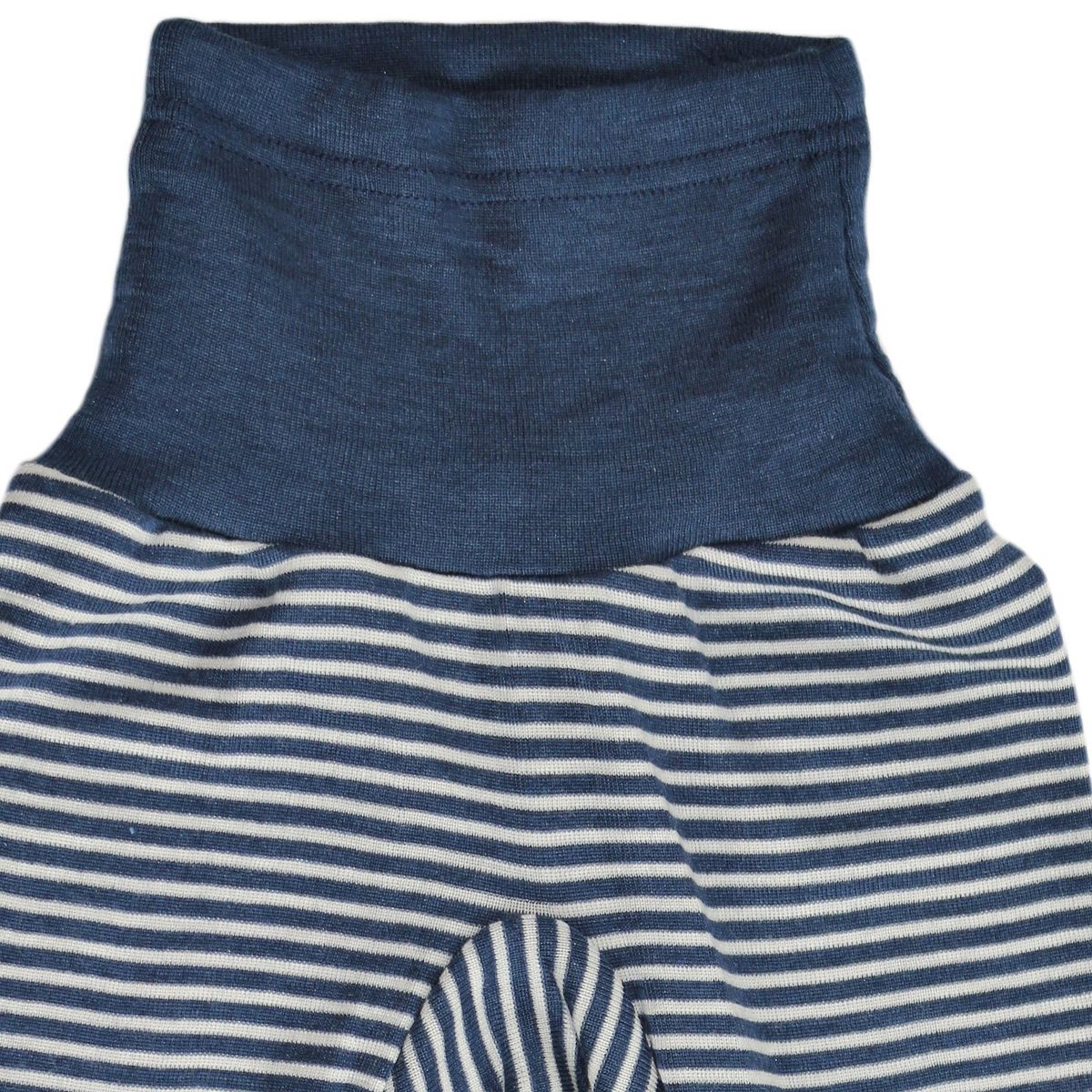 Wolle Seide Hose Bündchen blau gestreift 74/80 Wolle Seide Hose Bündchen blau gestreift 74/80
