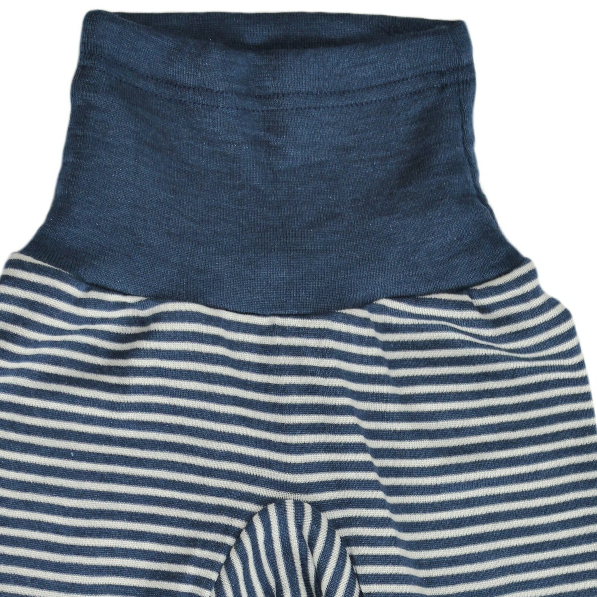 Wolle Seide Hose Bündchen blau gestreift 86/92 Wolle Seide Hose Bündchen blau gestreift 86/92