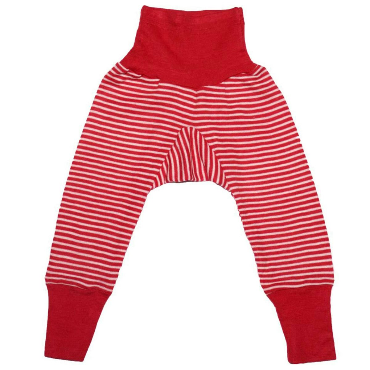 Wolle Seide Hose Bündchen rot gestreift 62/68 Wolle Seide Hose Bündchen rot gestreift 62/68