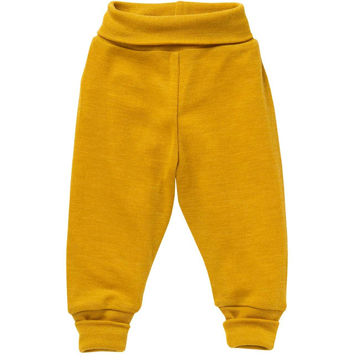 Wolle Seide Hose mit breitem Bund in senfgelb 74/80 Wolle Seide Hose mit breitem Bund in senfgelb 74/80