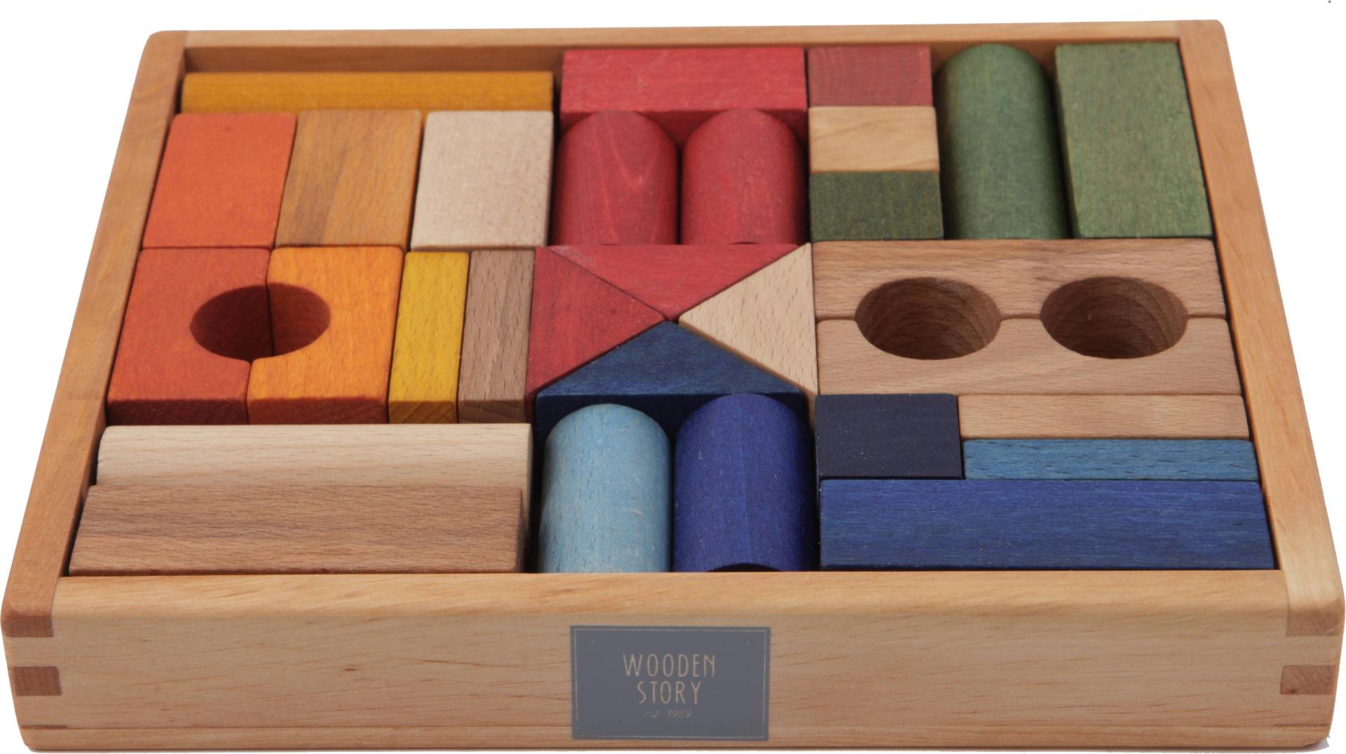 Wooden Story - Bausteine 30T. rainbow Blocks Wooden Story - Bausteine 30T. rainbow Blocks