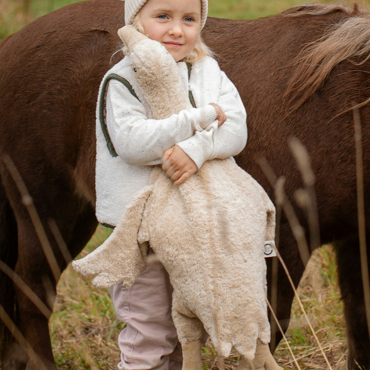 XL Kuscheltier & Wärmekissen Gans Dinkelspreu 80 cm leinen XL Kuscheltier & Wärmekissen Gans Dinkelspreu 80 cm leinen