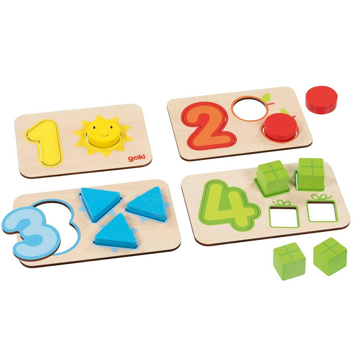 Zahlen-Puzzle mit Formen Zahlen-Puzzle mit Formen