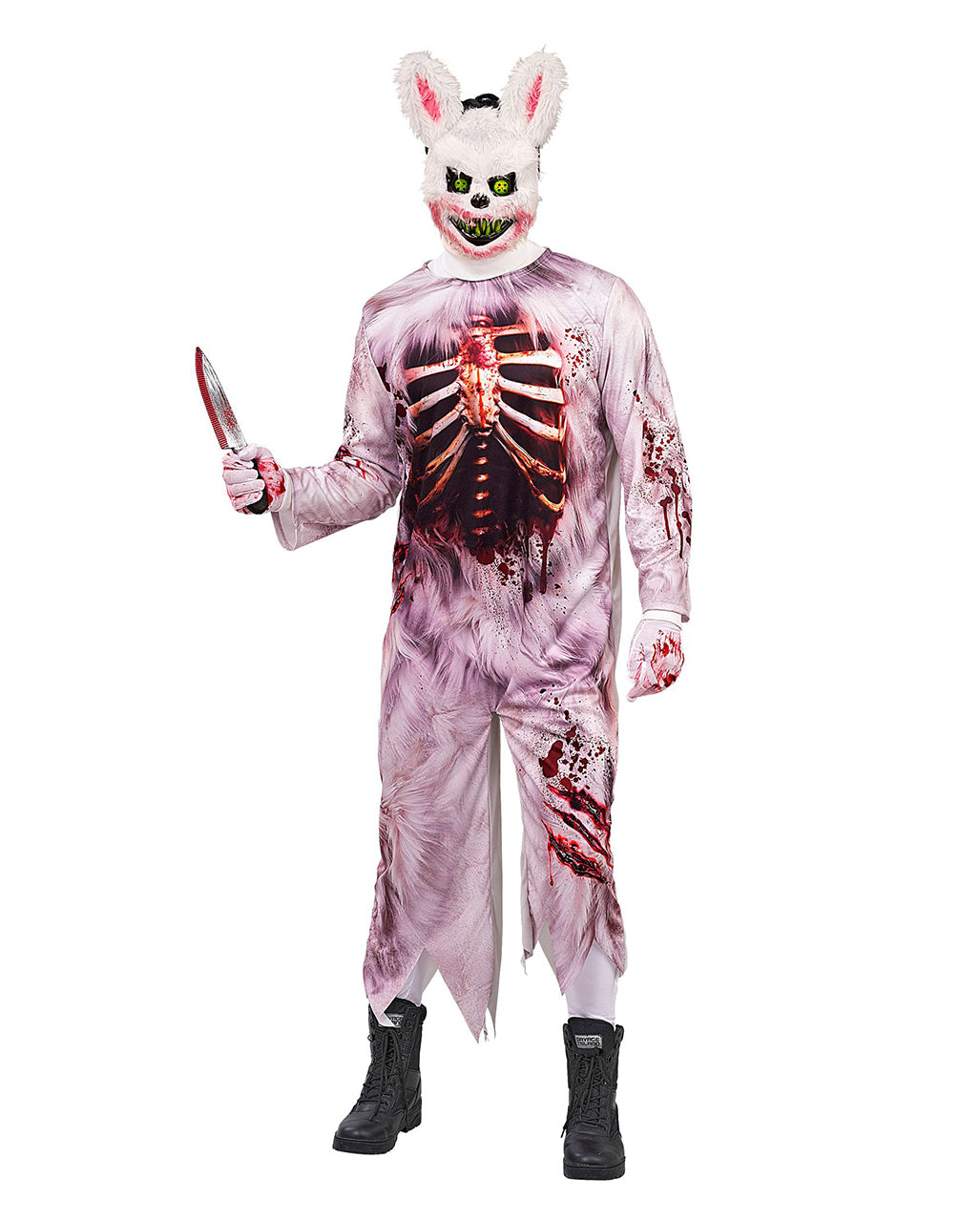 Zombie Bunny Herren Kostüm-Overall mit Maske Zombie Bunny Herren Kostüm-Overall mit Maske