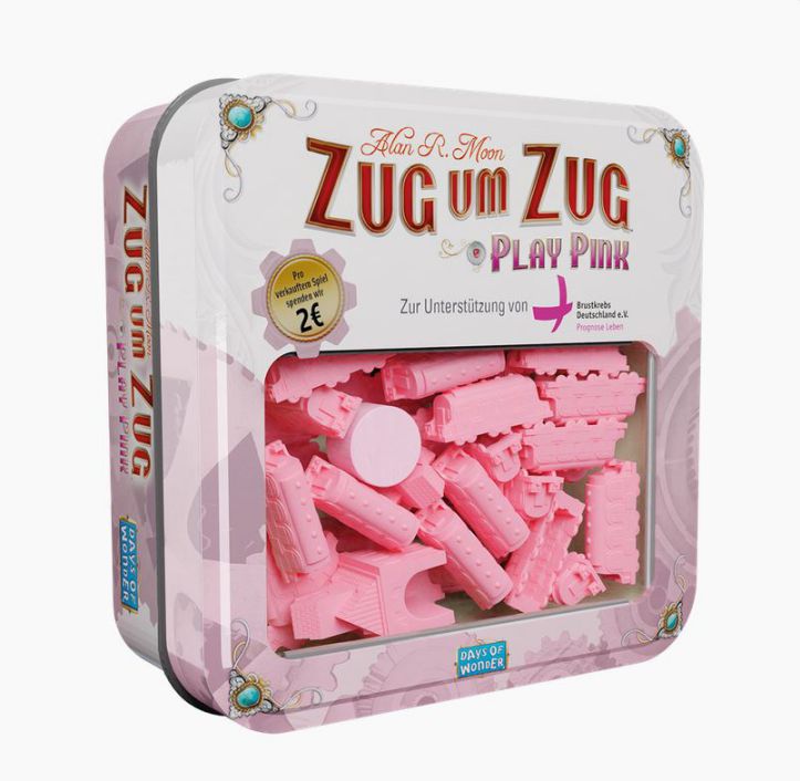 Zug um Zug Play Pink limitierte Erweiterung Days of Wonder Brettspiel Spiel Rosa