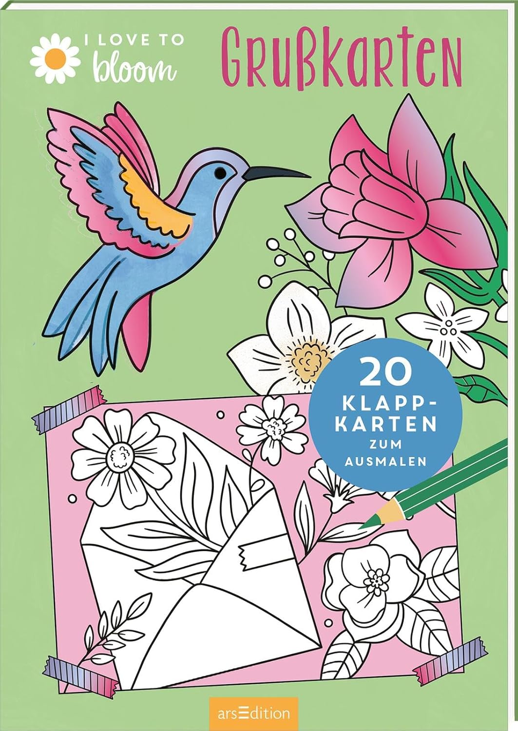 arsEdition - I love to Bloom, 20 Klappkarten zum Ausmalen arsEdition - I love to Bloom, 20 Klappkarten zum Ausmalen