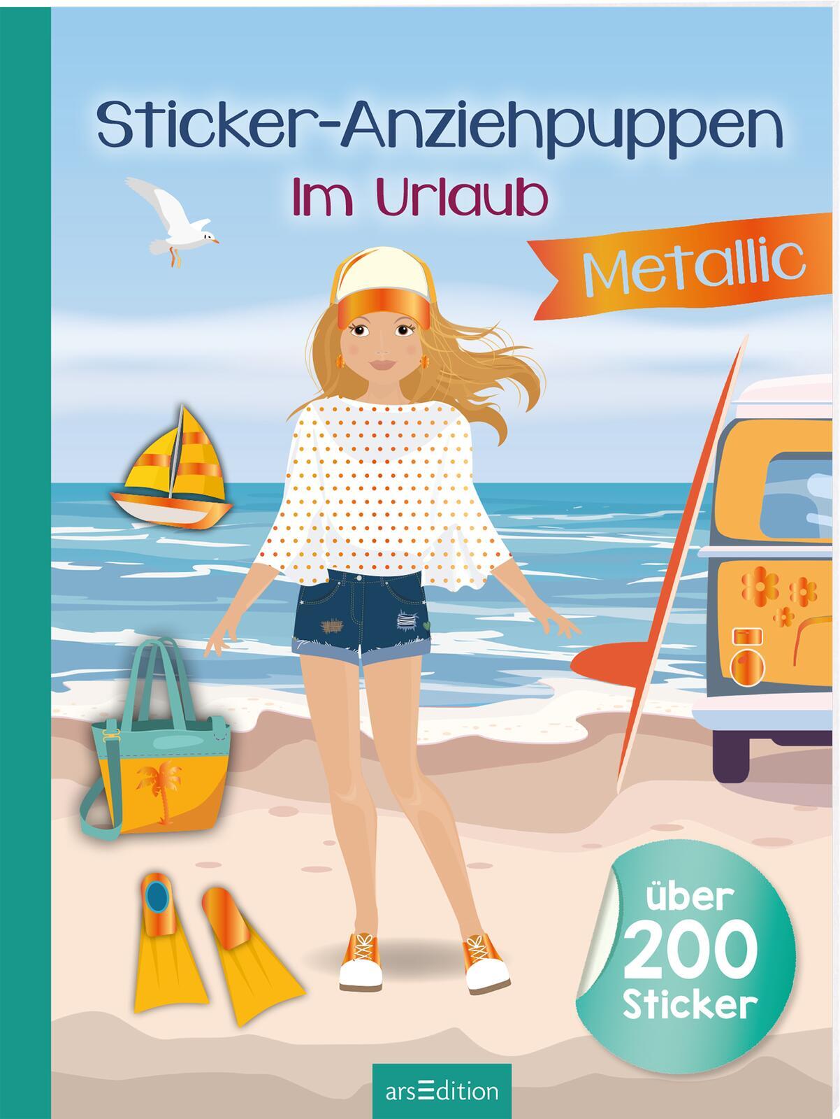 arsEdition - Sticker-Anziehpuppen Metallic – Im Urlaub arsEdition - Sticker-Anziehpuppen Metallic – Im Urlaub