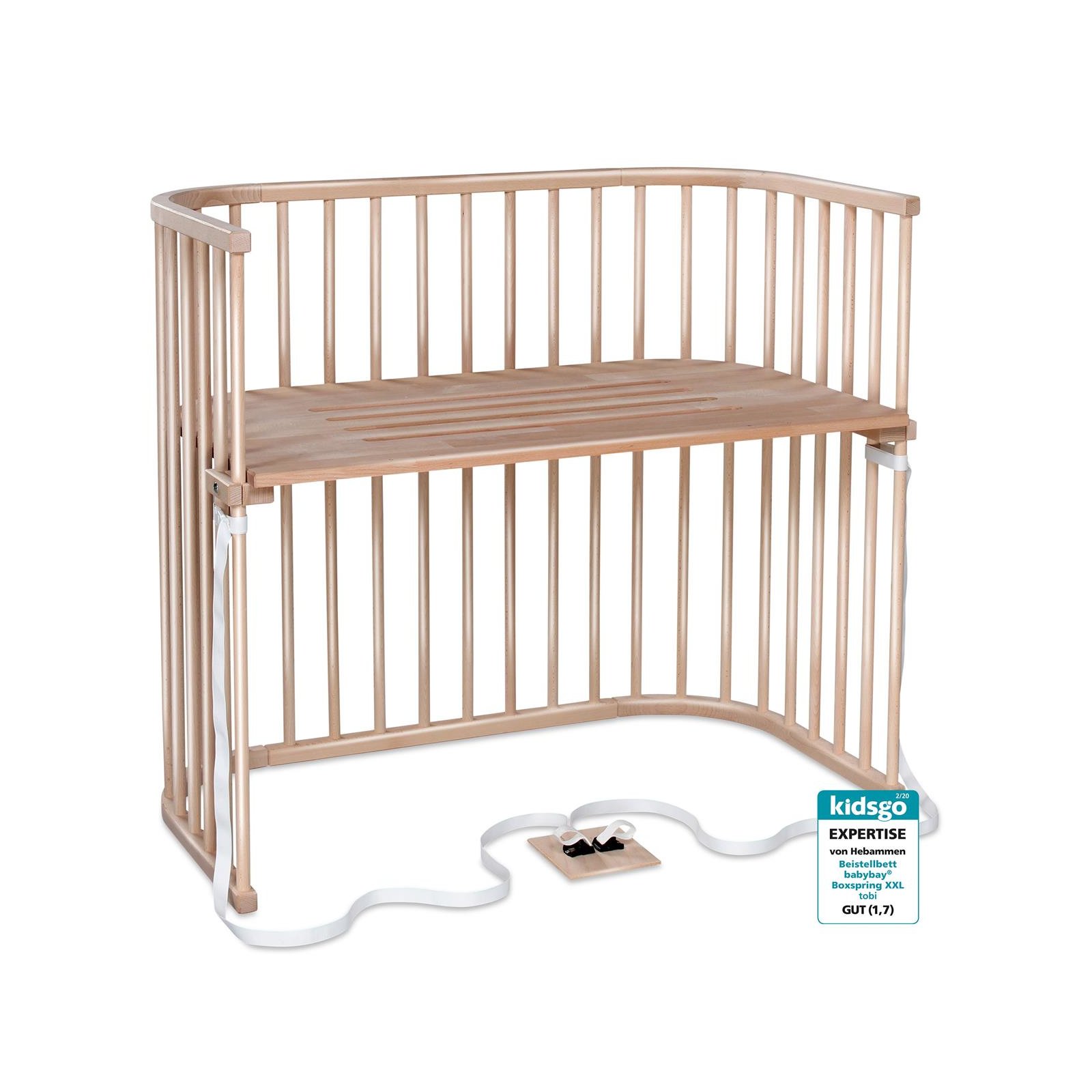 babybay - Beistellbett Boxspring XXL NATUR-LACKIERT