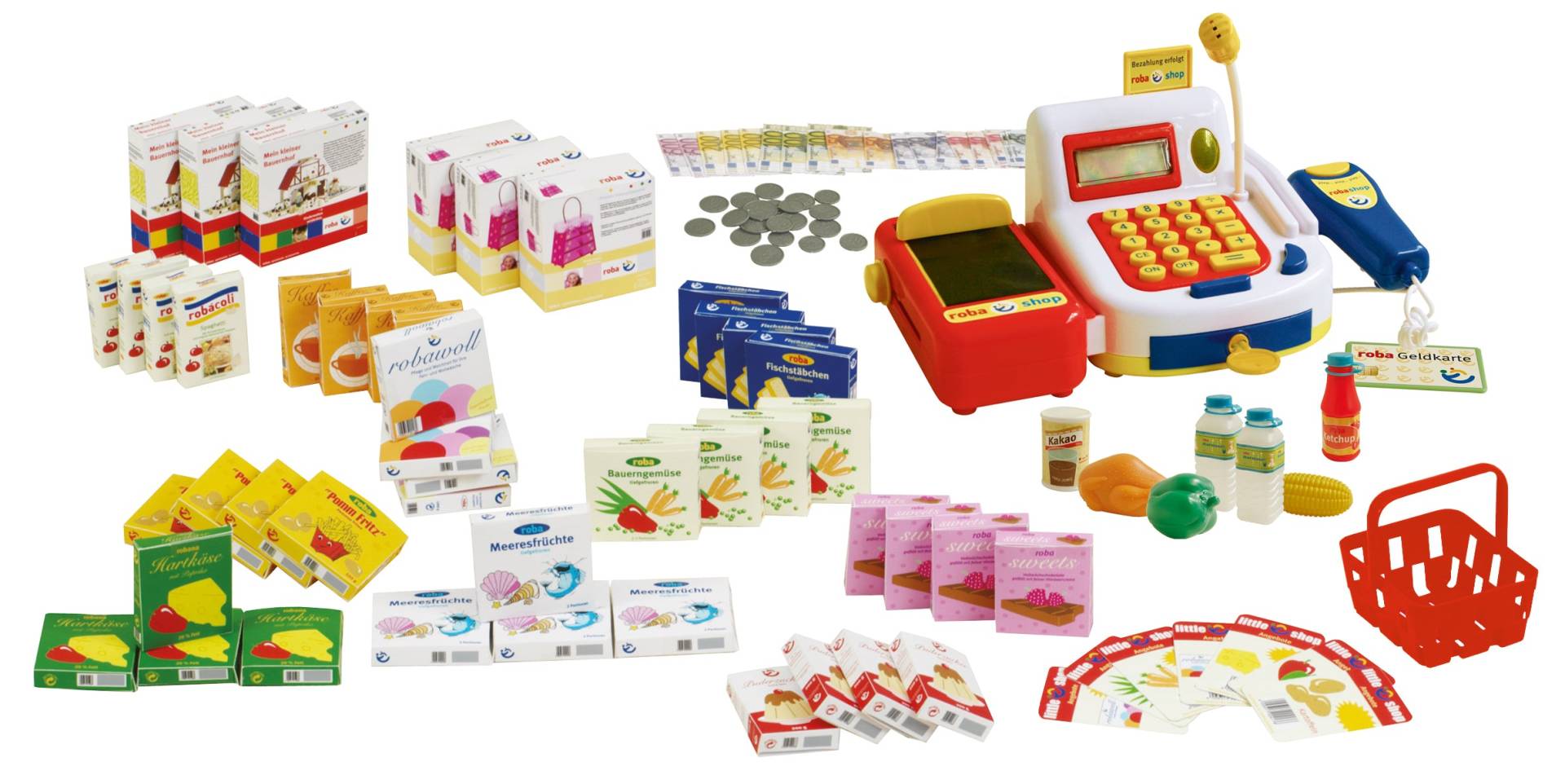 roba Kaufladen, Holz natur, Verkaufsstand mit 4 Schubladen, Uhr, Tafel, Theke & Seitentheke roba Kaufladen, Holz natur, Verkaufsstand mit 4 Schubladen, Uhr, Tafel, Theke & Seitentheke