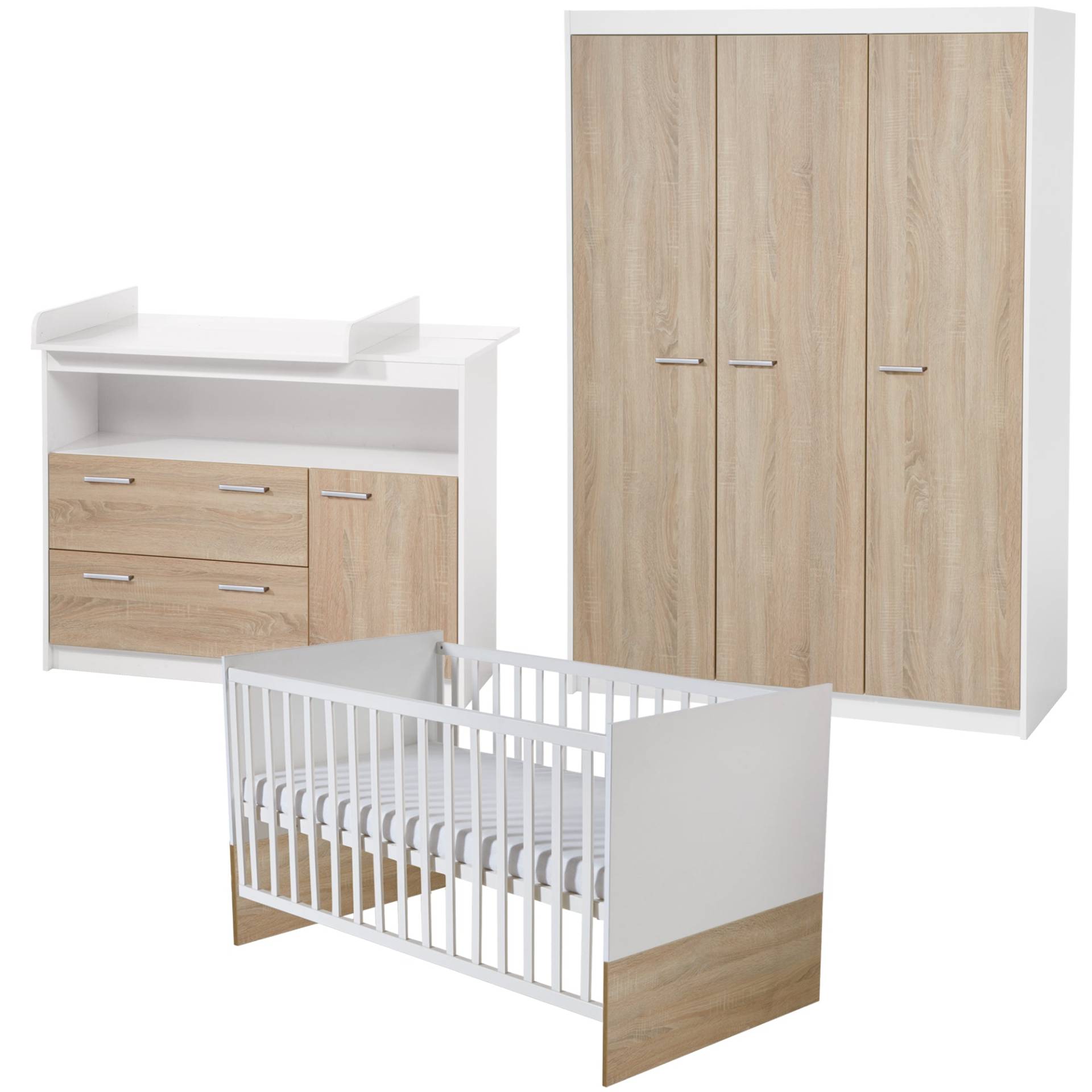 roba Kindermöbelset 'Gabriella' inkl. Babybett 70 x 140 cm, breiter Wickelkommode & Schrank 3-türig roba Kindermöbelset 'Gabriella' inkl. Babybett 70 x 140 cm, breiter Wickelkommode & Schrank 3-türig