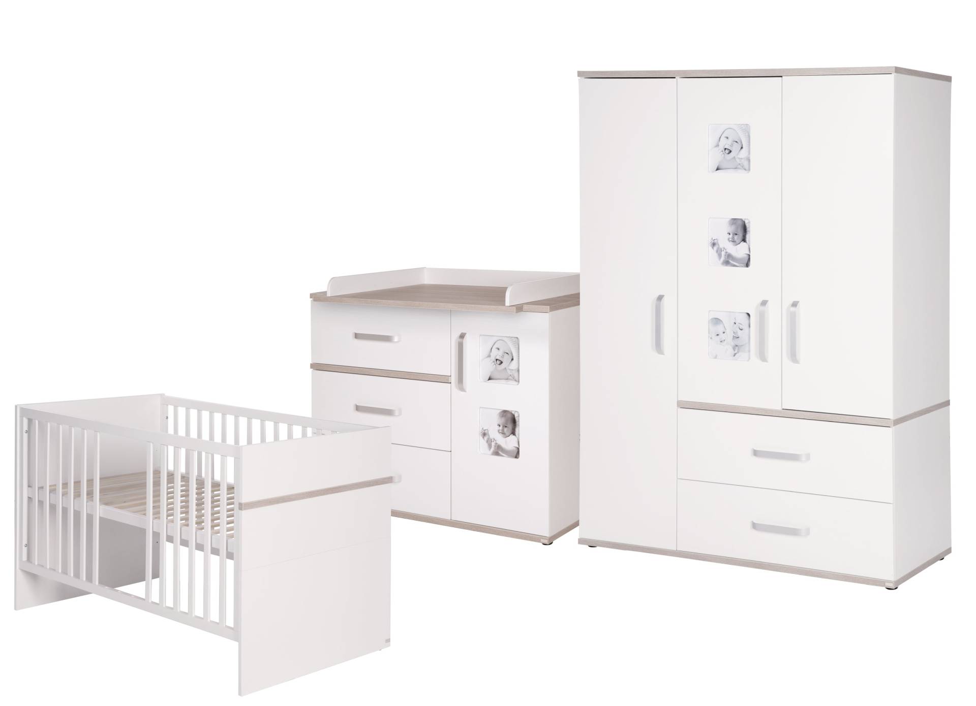 roba Kindermöbelset 'Moritz‘, 3-teilig, mit Kinderbett 70 x 140 cm, Wickelkommode breit & Schrank, weiß roba Kindermöbelset 'Moritz‘, 3-teilig, mit Kinderbett 70 x 140 cm, Wickelkommode breit & Schrank, weiß