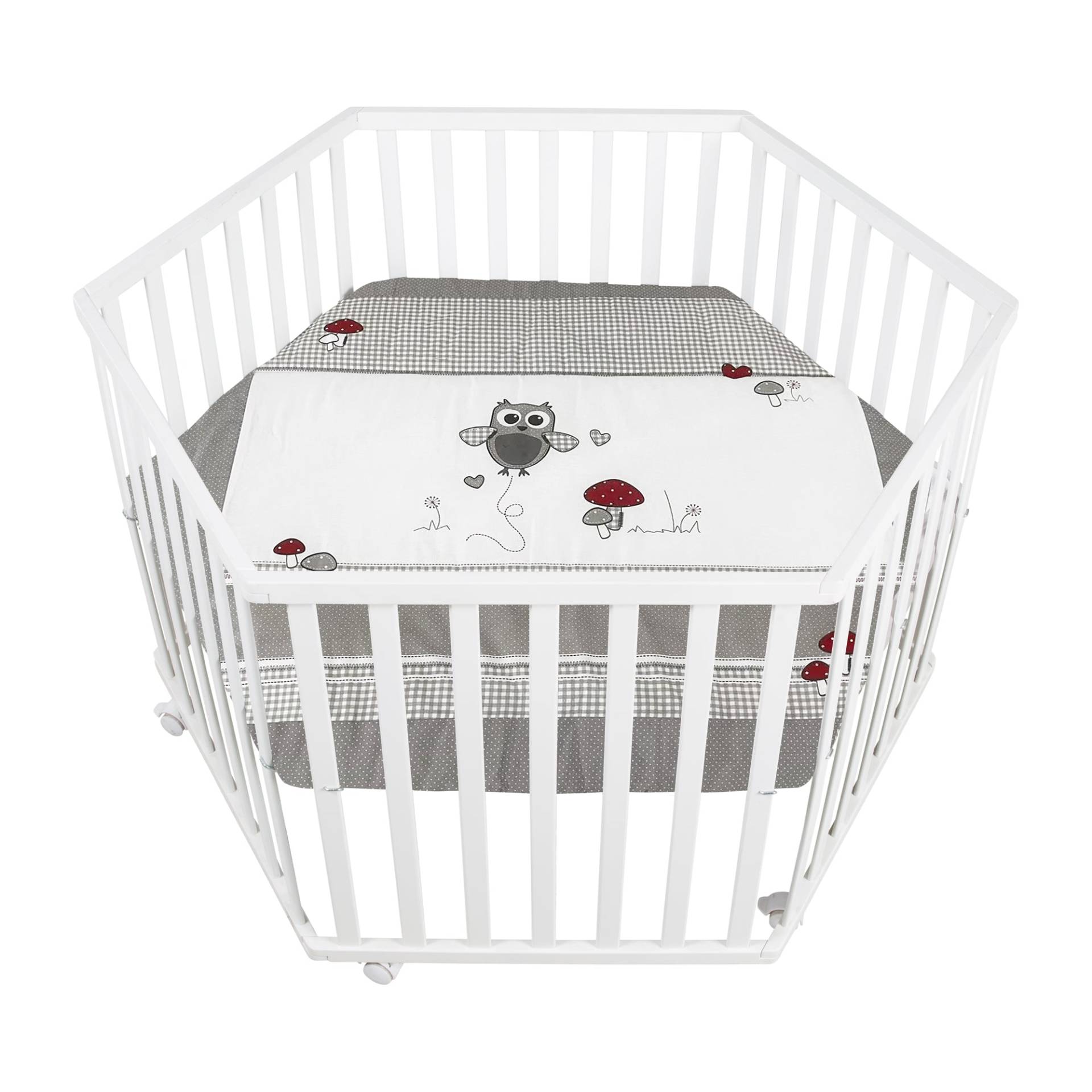 roba Laufgitter 'Adam & Eule' 6-eckig, inkl. Schutzeinlage, Holz weiß roba Laufgitter 'Adam & Eule' 6-eckig, inkl. Schutzeinlage, Holz weiß