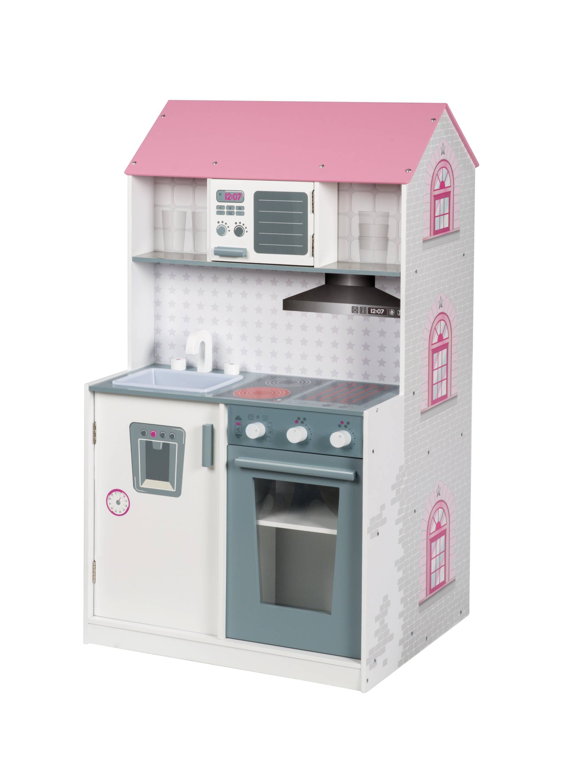 roba Spielhaus 2 in 1, wendbares Puppenhaus & Kinderküche, große Puppenvilla und Spielküche in einem roba Spielhaus 2 in 1, wendbares Puppenhaus & Kinderküche, große Puppenvilla und Spielküche in einem