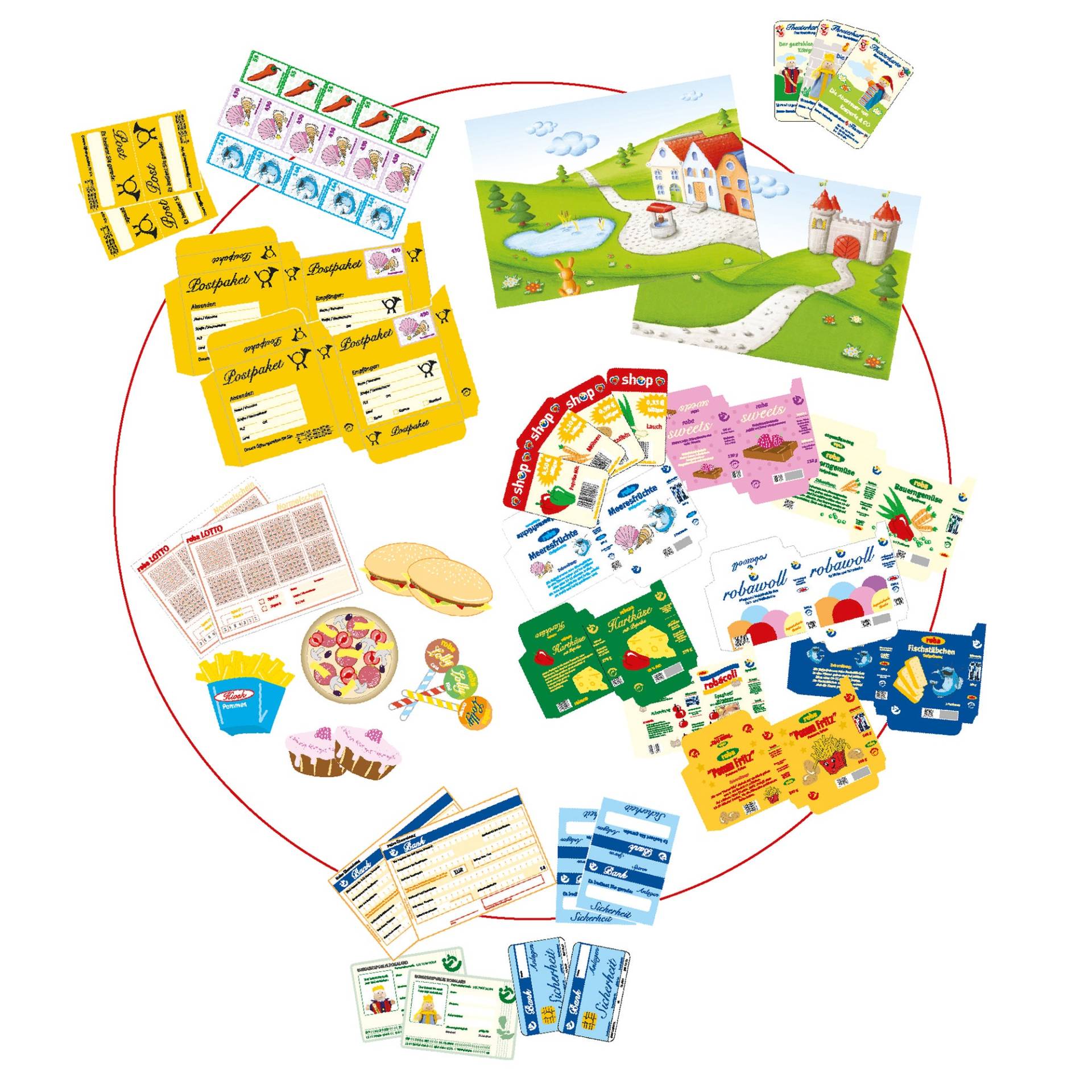 roba Spielhaus-Kombination 4-seitig - Kaufladen, Kaspertheater, Kiosk, Bank & Post - Mehrfarbig roba Spielhaus-Kombination 4-seitig - Kaufladen, Kaspertheater, Kiosk, Bank & Post - Mehrfarbig