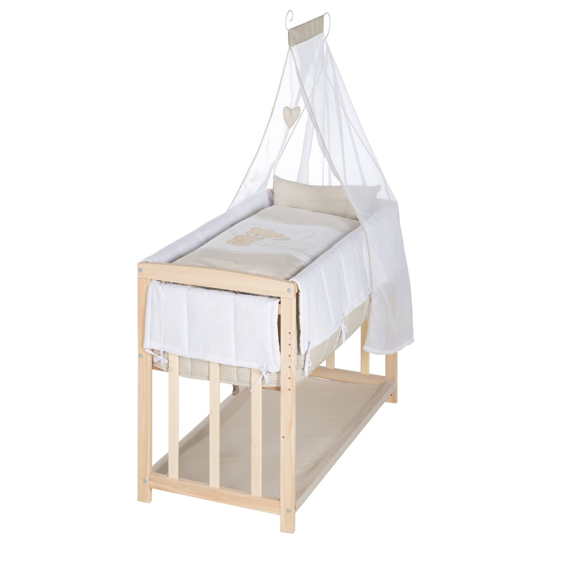 roba Stuben- & Beistellbett 'Liebhabär' 4 in 1, Babybett, Wiege & Kinderbank aus Buchenholz roba Stuben- & Beistellbett 'Liebhabär' 4 in 1, Babybett, Wiege & Kinderbank aus Buchenholz