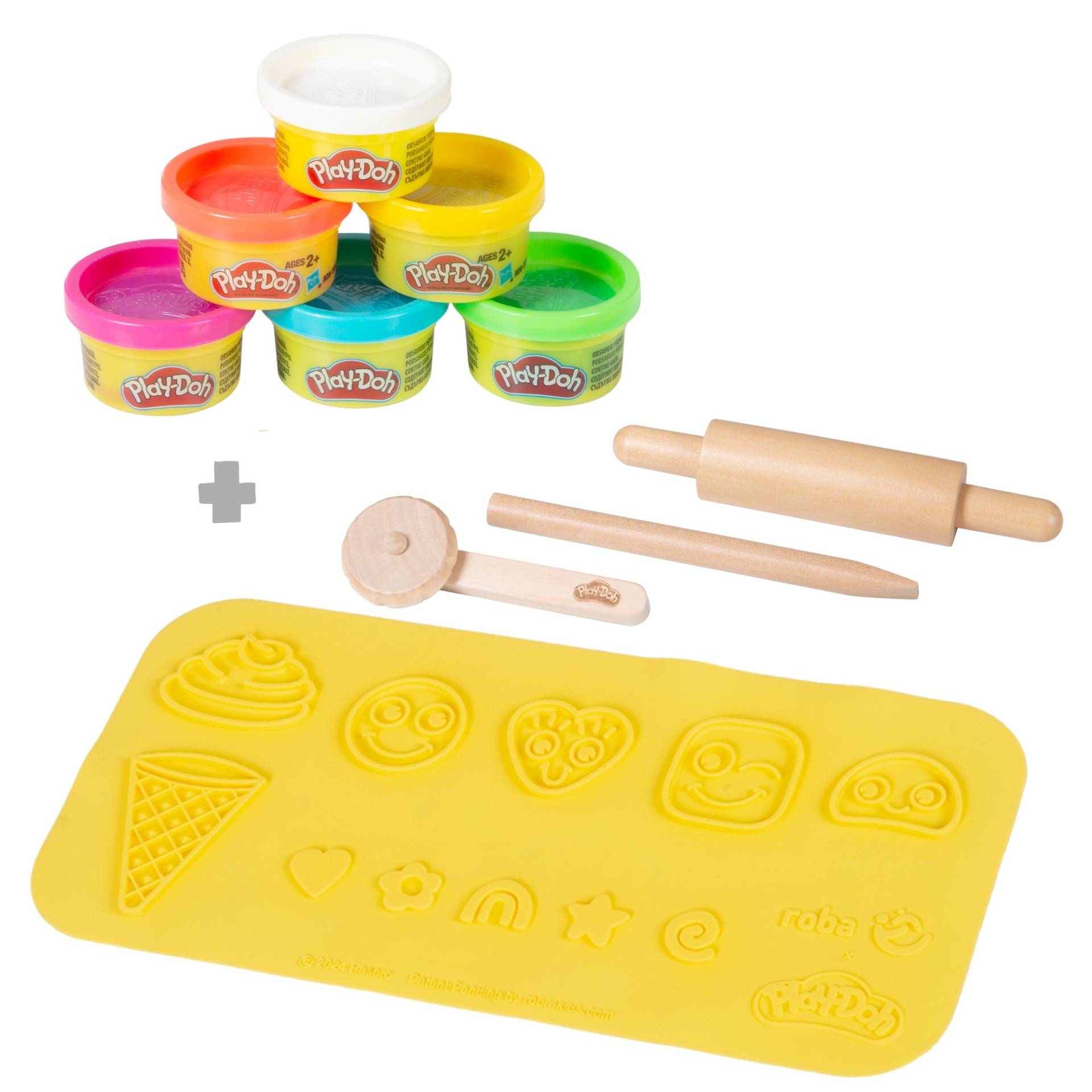 roba roba x Play-Doh Starterset - 3D-Kreativmatte, Holzwerkzeuge, 6 Knetdosen roba roba x Play-Doh Starterset - 3D-Kreativmatte, Holzwerkzeuge, 6 Knetdosen