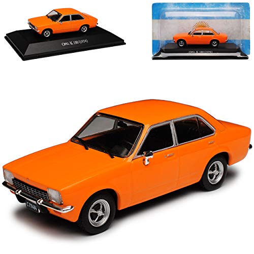 Opel Kadett C K 180 Limousine Orange 1973-1979 mit Sockel 1/43 DeAgostini Modell Auto mit individiuellem Wunschkennzeichen von binoa