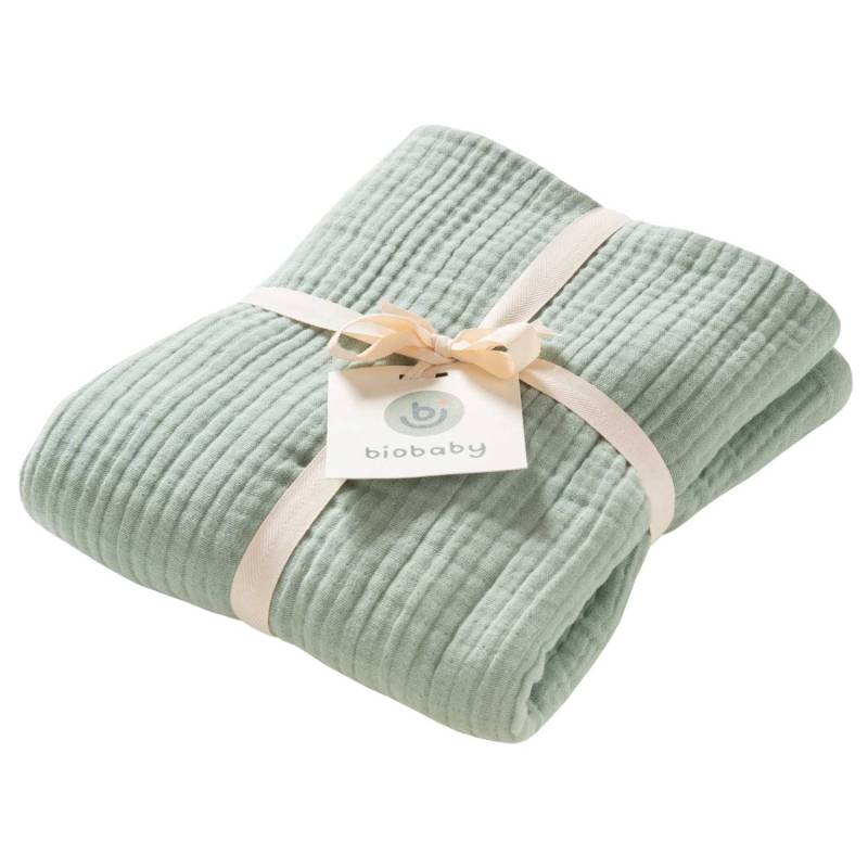 biobaby - Babydecke Musselin 105 x 105 cm mint von biobaby