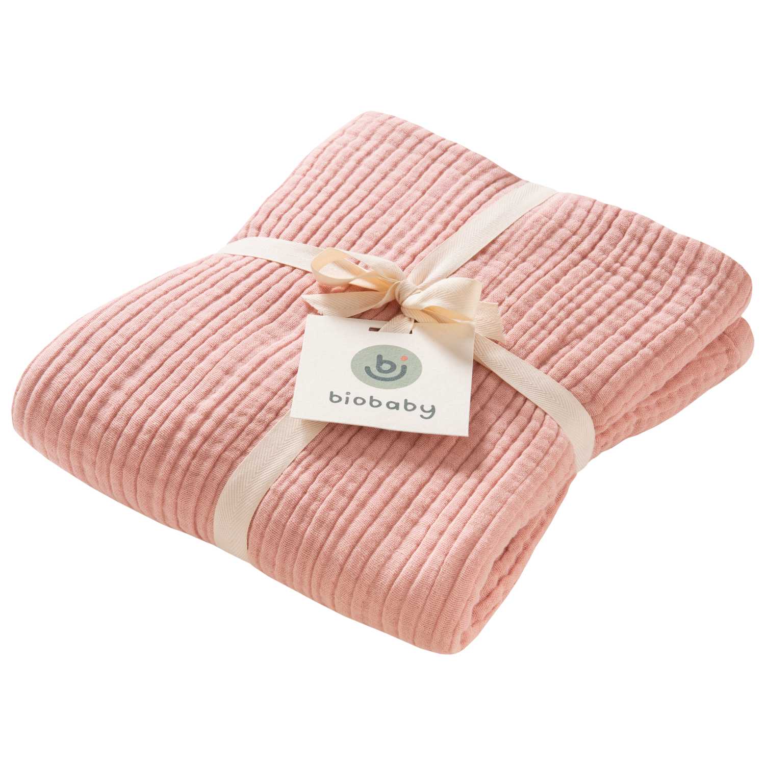 biobaby - Babydecke Musselin 105 x 105 cm rosa von biobaby