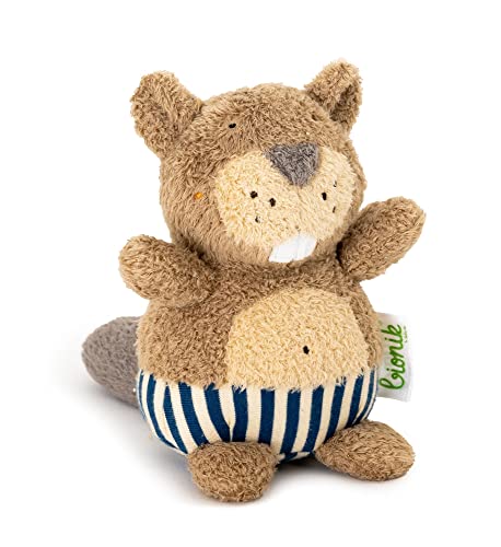 bionik by BioKinder Original Brunolino Kuscheltier für Babys aus Bio-Baumwolle vegan, 12 cm, plastikfrei verpackt von bionik by BioKinder