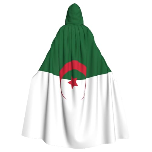 bkgdodk Flagge von Algerien, Druck, Halloween, Kapuzenumhang, Feier, Karneval, Damen und Herren, Themenpartys, Kleid, Cosplay von bkgdodk