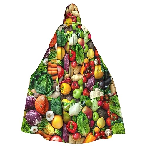 bkgdodk Frisches Obst und Gemüse Druck Halloween Kapuzenumhang Festlicher Karneval Damen Herren Themenpartys Kleid Cosplay von bkgdodk