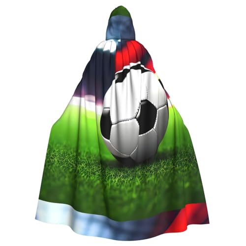 bkgdodk Fußball-Sportball-Druck, Halloween, Kapuzenumhang, Feier, Karneval, Damen und Herren, Motto-Partys, Kleid, Cosplay von bkgdodk