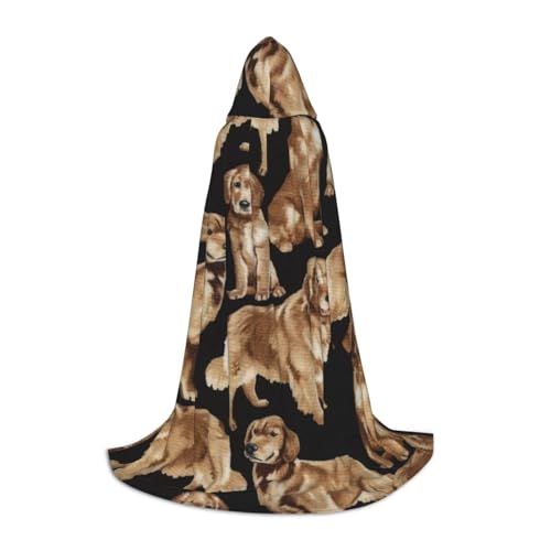 bkgdodk Golden Retrievers Print Uni Kapuzenumhang Vielseitiger Cosplay Umhang und Umhang Hexe Gothic Kapuzenumhang von bkgdodk