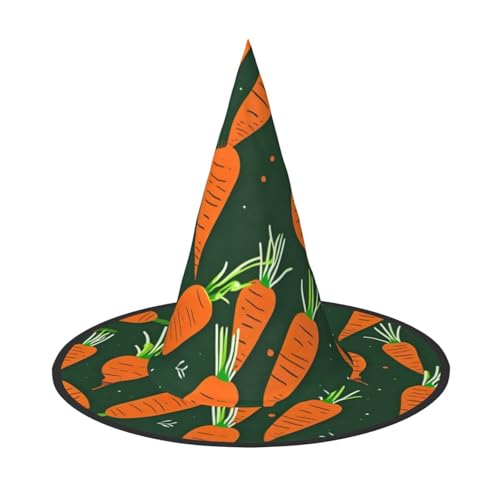 bkgdodk Happy Carrot Print Party Dekorationen Halloween Hüte für Damen Herren Hexenhüte für Halloween Partys von bkgdodk