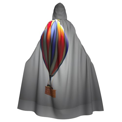 bkgdodk Heißluftballon-Druck, Halloween, Kapuzenumhang, Feier, Karneval, Damen, Herren, Mottopartys, Kleid, Cosplay von bkgdodk