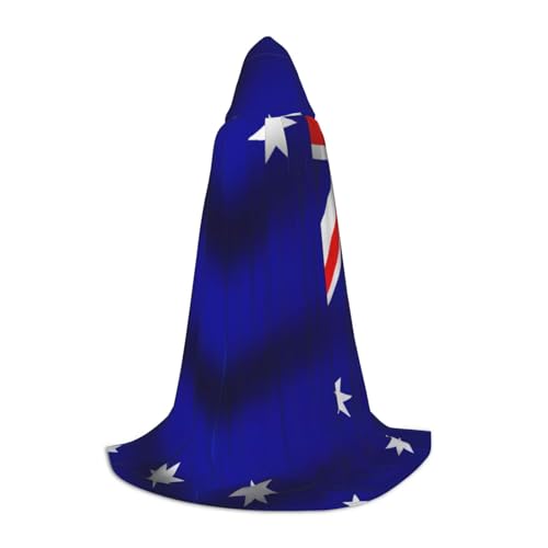 bkgdodk Kapuzenumhang mit australischer Flagge, Uni, vielseitiger Cosplay-Umhang und Umhang, Hexe, Gothic-Kapuzenumhang von bkgdodk