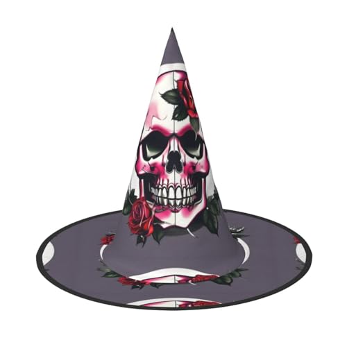 bkgdodk Rosen-Totenkopf-Druck, Party-Dekoration, Halloween-Hüte für Damen und Herren, Hexenhüte für Halloween-Partys von bkgdodk