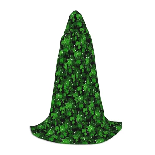 bkgdodk St Patricks Day Leaves Print Uni Kapuzenumhang Vielseitiger Cosplay Umhang und Umhang Hexe Gothic Kapuzenumhang von bkgdodk