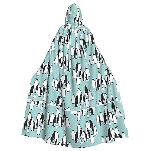 bkgdodk Süßer Pinguin-Druck, Halloween, Kapuzenumhang, Feier, Karneval, Damen und Herren, Themenpartys, Kleid, Cosplay von bkgdodk