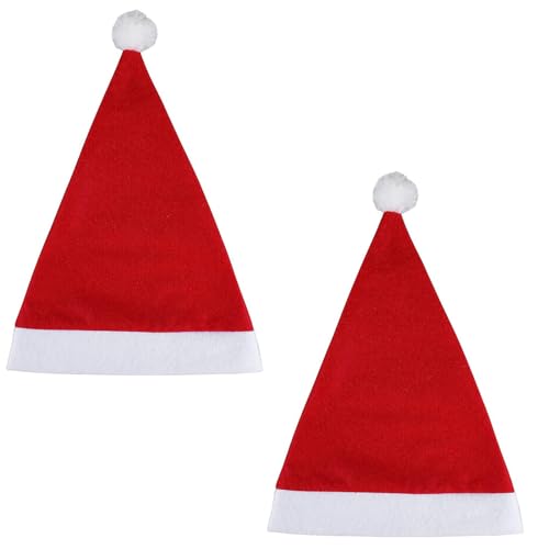 bnsggl Weihnachts Nikolausmütze Weißer Krempe Weihnachten Festival Party Neujahr Kopfbedeckung Kostüm Accessoire Geschenk von bnsggl