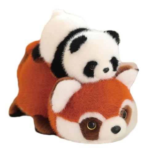 BOREK Plüschtier, Panda-Plüschtier, süßes Panda-Stofftier, wendbares rotes Panda-Spielzeug, pelziges Spielzeug, Panda-Plüschtiere, Spielzeuggeschenke für Kinder, Heim-Sofa-Dekoration und Geburtstagsge von borek