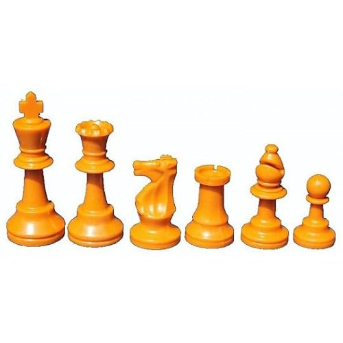 Boutique Echecs + Schachfiguren Farben – Größe 5 Kunststoff – 17 Teile (2 Damen) (Orange) von boutique echecs