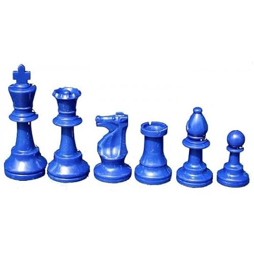 Boutique Echecs + Schachfiguren Farben – Größe 5 Kunststoff – 17 Teile (2 Damen) (blau) von boutique echecs