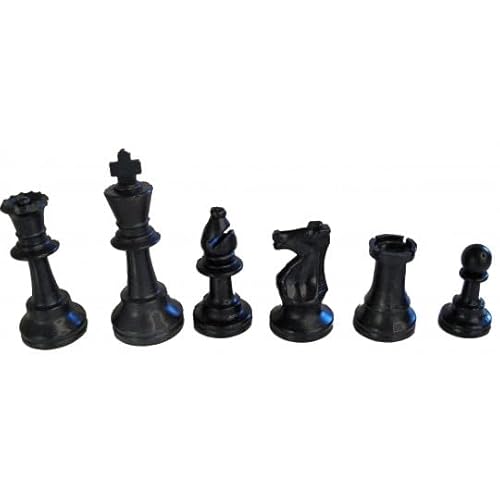 Boutique Echecs + Schachfiguren Farben – Größe 5 Kunststoff – 17 Teile (2 Damen) (schwarz) von boutique echecs