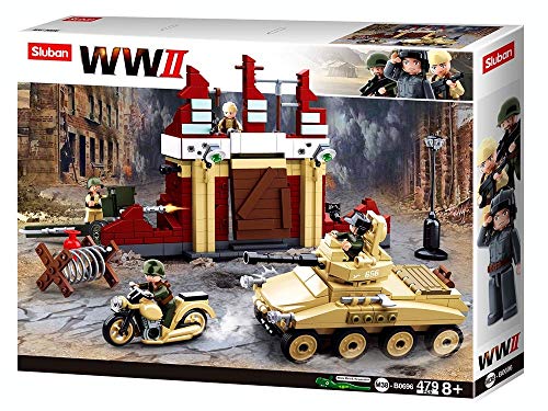 WWII - Kampf um Stalingrad (479 Teile), Spielset, Steckbausteine, mit Spielfigur, für Kinder ab 4 Jahren von Sluban Klemmbausteine