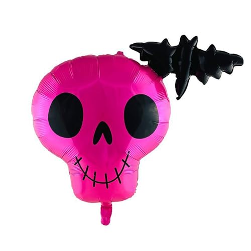 Halloween Folienballon (Totenkopf pink, 1, Stück) von brand promotion