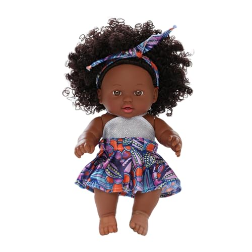 Afrikanische Wiedergeborene Puppe - Black Reborn Girl Doll, Realistische Afrikanische Kleinkindpuppe | Detaillierte Handgefertigte Merkmale Babypuppen Mit Weichem Gewicht, Emotionale Entwicklung Wiede von brooksnaji