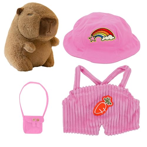 Dress Up Capybara-Plüschtiere – Weiches, Gefülltes Capybara-Plüschtier, Capybara-Stoffpuppe | Heimdekoration, Stofftier-Plüschtier Mit Kleidung Und Accessoires, Niedliches Capybara-Plüschtier Für Das von brooksnaji