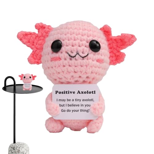 Emotional Support Plüsch - Inspirierendes Axolotl -Spielzeug, Stehend Gestrickte Axolotl Plüsch | Emotionale Wiederverwendbare Positive Axolotl -Plüschpuppe, Emotionale Unterstützung Lustiger Süßer Ge von brooksnaji