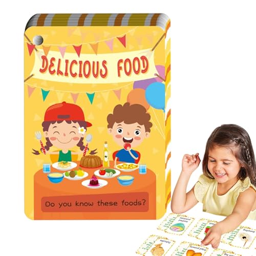 Food Flashcard, Food Flash Cards | 48x Interactive Flash Cards,Homeschool -Vorräte, kognitive Lebensmittelbilder, Kinder frühes Lernen für Kinder, Mädchen von brooksnaji